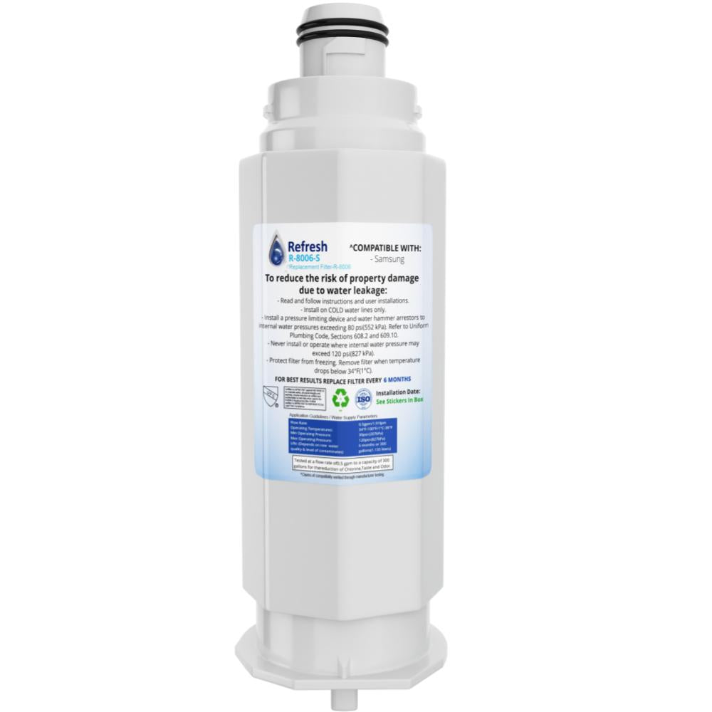 Refresh R-8006 Replacement Refrigerator Water Filter for  Samsung DA97-17376B, DA97-08006C, HAF-QIN, HAF-QIN/EXP, RF23M8070SG, BRF425200AP and more!