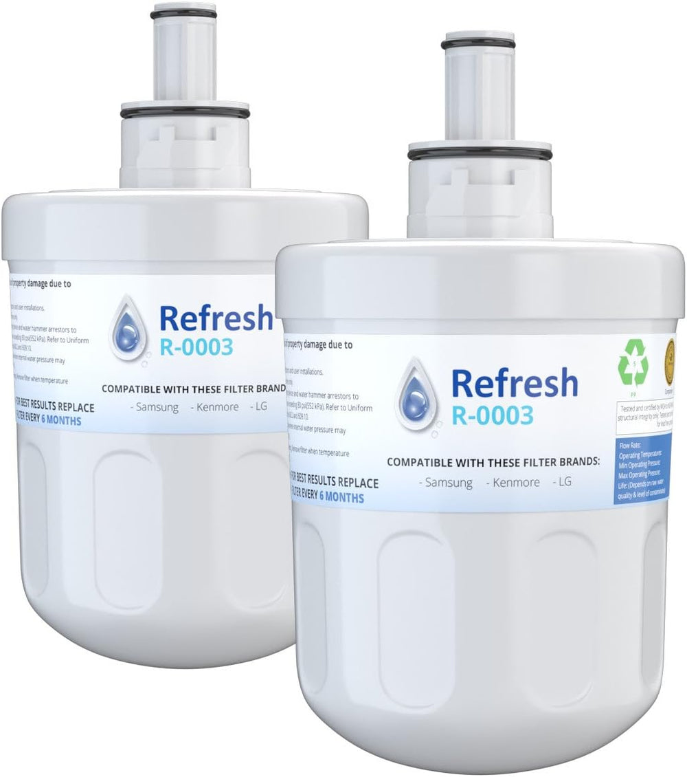 Refresh R-0003 Replacement Water Filter - Fits Samsung Aqua-Pure Plus DA29-00003G, RF263AEBP, RS22HDHPNSR